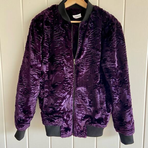 NOMIA Bomber Velvet Jacket Women's XS Purple - Picture 1 of 6